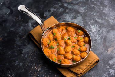 Masala Soya Chunk Curry made using Soyabean nuggets and spices - protein rich food from India