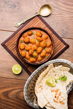 Masala Soya Chunk Curry made using Soyabean nuggets and spices - protein rich food from India