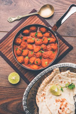 Masala Soya Chunk Curry made using Soyabean nuggets and spices - protein rich food from India