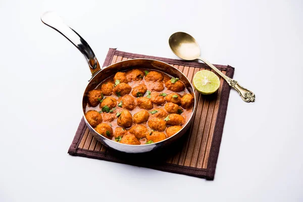 Masala Soya Chunk Curry Hecho Con Pepitas Soja Especias Alimentos — Foto de Stock
