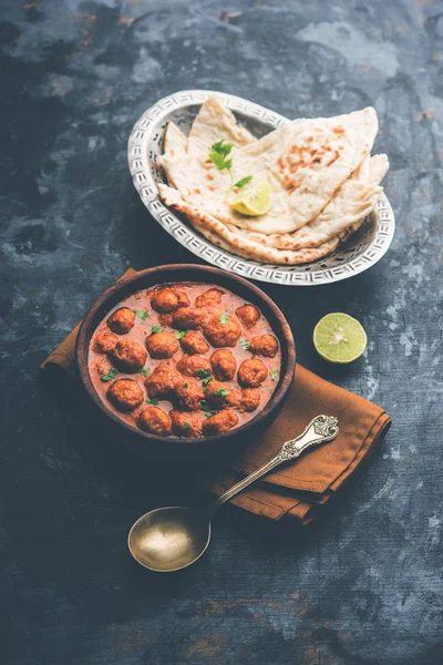 Masala Soya Chunk Curry made using Soyabean nuggets and spices - protein rich food from India