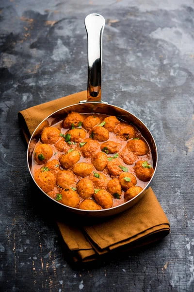 Masala Soya Chunk Curry made using Soyabean nuggets and spices - protein rich food from India