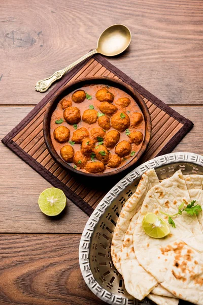 Masala Soya Chunk Curry made using Soyabean nuggets and spices - protein rich food from India