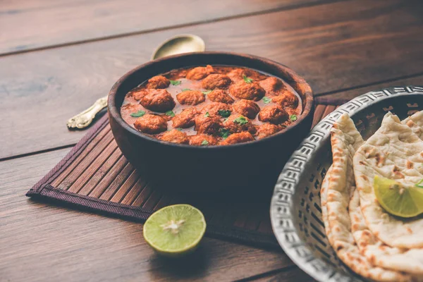 Masala Soja Chunk Curry Aus Sojabohnen Nuggets Und Gewürzen Proteinreiches — Stockfoto