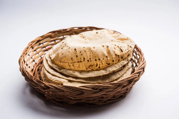 Chapati Tava Roti Επίσης Γνωστή Ινδικό Ψωμί Fulka Phulka Κύριο — Φωτογραφία Αρχείου