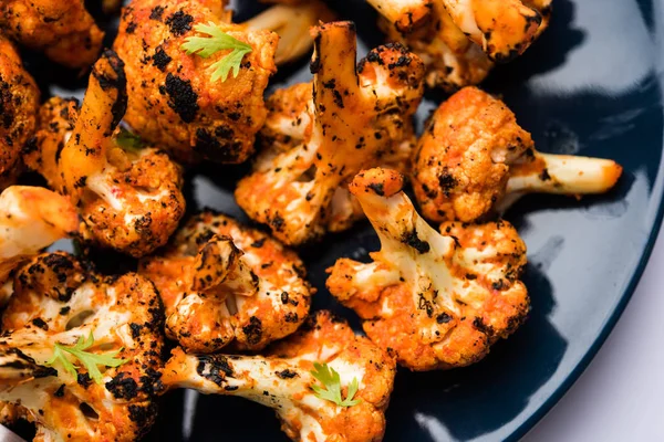 Tandoori Gobi Roasted Cauliflower Tikka Starter Food India Served Ketchup — Stock Photo, Image