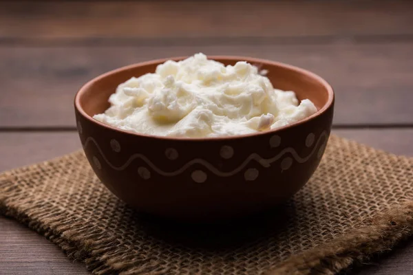 Homemade White Butter Makhan Makkhan Hindi Served Bowl Selective Focus — Stock Photo, Image