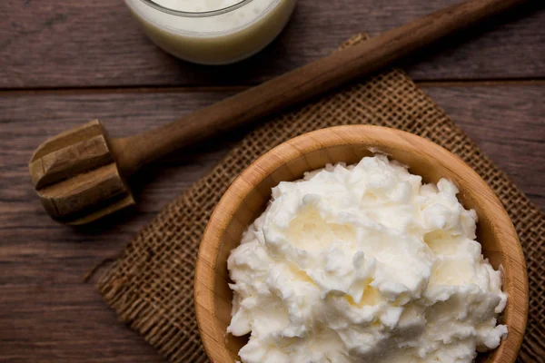 Homemade White Butter Makhan Makkhan Hindi Served Bowl Selective Focus — Stock Photo, Image