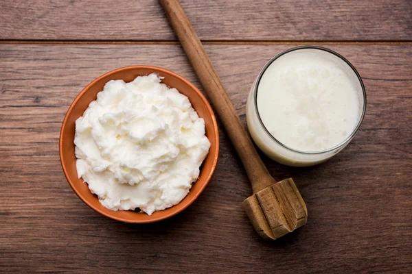 Homemade White Butter Makhan Makkhan Hindi Served Bowl Selective Focus — Stock Photo, Image