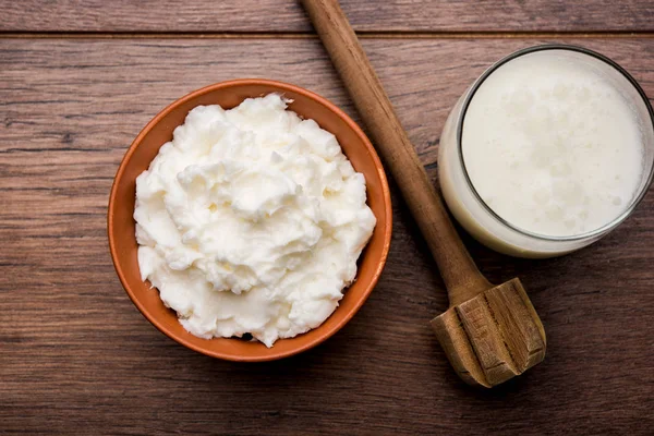 Hausgemachte Weiße Butter Oder Makhan Makkhan Hindi Serviert Einer Schüssel — Stockfoto