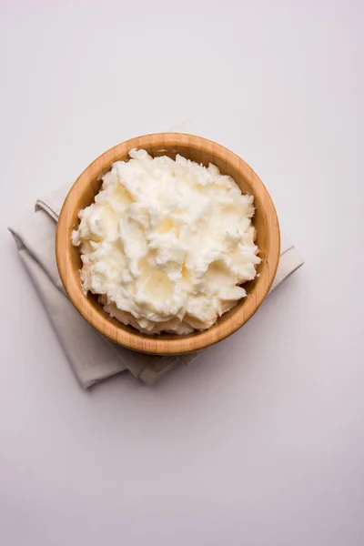 Hausgemachte Weiße Butter Oder Makhan Makkhan Hindi Serviert Einer Schüssel — Stockfoto