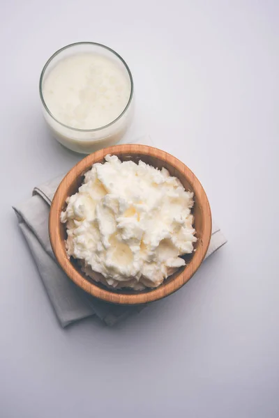 Homemade White Butter Makhan Makkhan Hindi Served Bowl Selective Focus — Stock Photo, Image