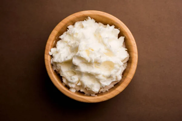 Hausgemachte Weiße Butter Oder Makhan Makkhan Hindi Serviert Einer Schüssel — Stockfoto