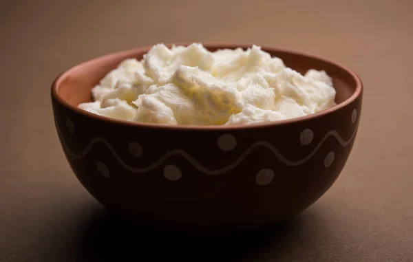 Homemade White Butter Makhan Makkhan Hindi Served Bowl Selective Focus — Stock Photo, Image