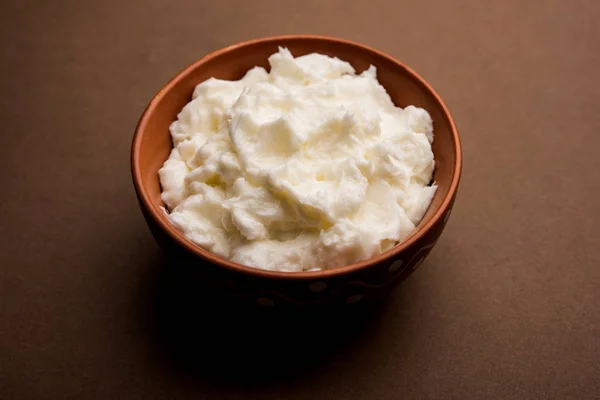 Homemade White Butter Makhan Makkhan Hindi Served Bowl Selective Focus — Stock Photo, Image