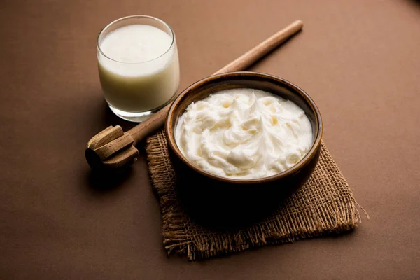 Hausgemachte Weiße Butter Oder Makhan Makkhan Hindi Serviert Einer Schüssel — Stockfoto