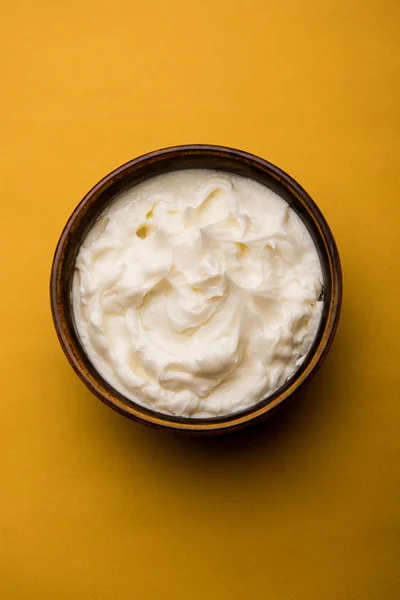 Homemade White Butter Makhan Makkhan Hindi Served Bowl Selective Focus — Stock Photo, Image