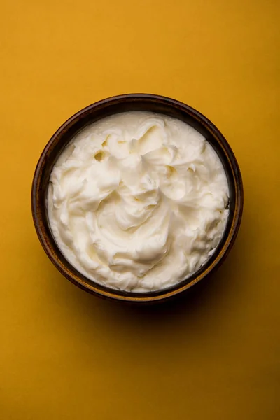 Burro Bianco Fatto Casa Makhan Makkhan Hindi Servito Una Ciotola — Foto Stock