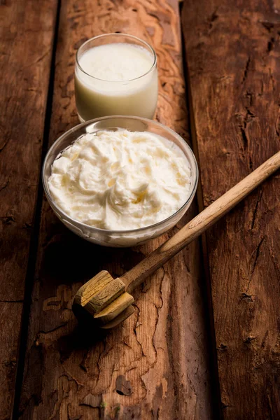 Homemade White Butter Makhan Makkhan Hindi Served Bowl Selective Focus — Stock Photo, Image