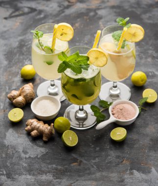 Shikanji, Punjab/India 'dan kaynaklanan bir limonata. Shikanjvi veya nimbu Pani veya şerbet olarak da bilinir. popüler yaz soğuk içecek