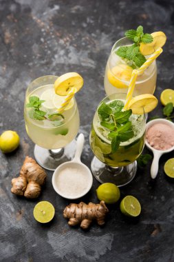 Shikanji, Punjab/India 'dan kaynaklanan bir limonata. Shikanjvi veya nimbu Pani veya şerbet olarak da bilinir. popüler yaz soğuk içecek