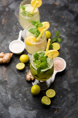Shikanji, Punjab/India 'dan kaynaklanan bir limonata. Shikanjvi veya nimbu Pani veya şerbet olarak da bilinir. popüler yaz soğuk içecek
