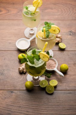 Shikanji, Punjab/India 'dan kaynaklanan bir limonata. Shikanjvi veya nimbu Pani veya şerbet olarak da bilinir. popüler yaz soğuk içecek
