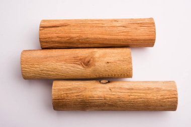 beyaz arka plan üzerinde izole sandal ağacı yakın