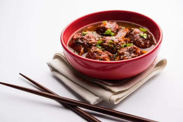 Veg or chicken Manchurian with gravy - Popular indo chinese food