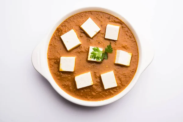 Paneer Boter Masala Panir Makhanwala Geserveerd Een Kom Selectieve Focus — Stockfoto