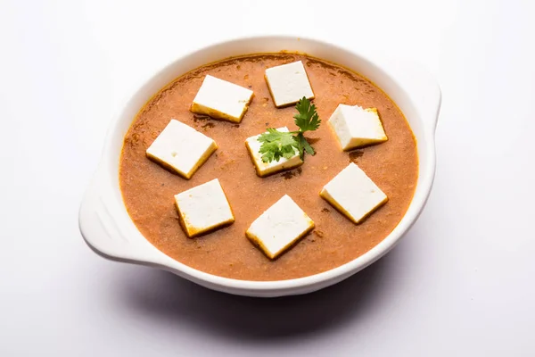 Paneer Boter Masala Panir Makhanwala Geserveerd Een Kom Selectieve Focus — Stockfoto