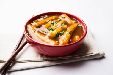 Soslu Bebek Mısır Mançurya - popüler Hindi-çin tarifi. seçici odaklama