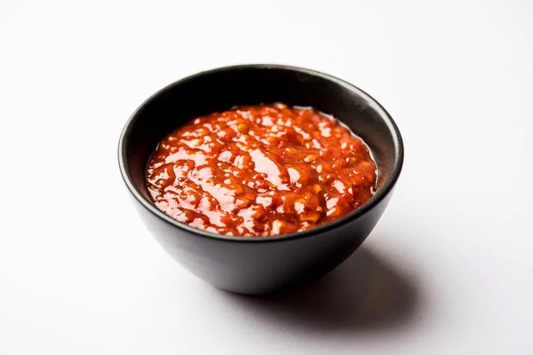 Schezwan Sauce Chutney Szechuan Ingrediente Importante Nella Ricetta Cinese Servito — Foto Stock