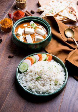 Paneer Butter Masala öğle yemeği için popüler bir Kuzey Hint tarifi / akşam yemeği kırmızı domates köri süzme peynir kullanılarak yapılır. genellikle Rice ve chapati / naan ile servis edilir. seçici odaklama