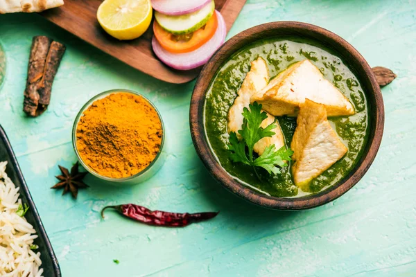 Palak Paneer Curry Una Receta Popular Del Norte India Para — Foto de Stock