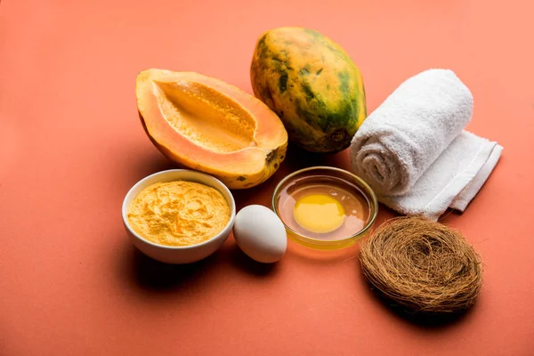 Papaya Face Mask Acne Treatment Selective Focus — Stock Photo, Image