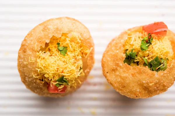 Sev Puri Lanche Indiano Tipo Chaat Popular Mumbai Pune Maharashtra — Fotografia de Stock