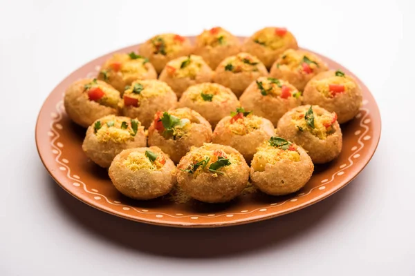 Sev Puri Snack Indio Tipo Chaat Popular Mumbai Pune Maharashtra —  Fotos de Stock