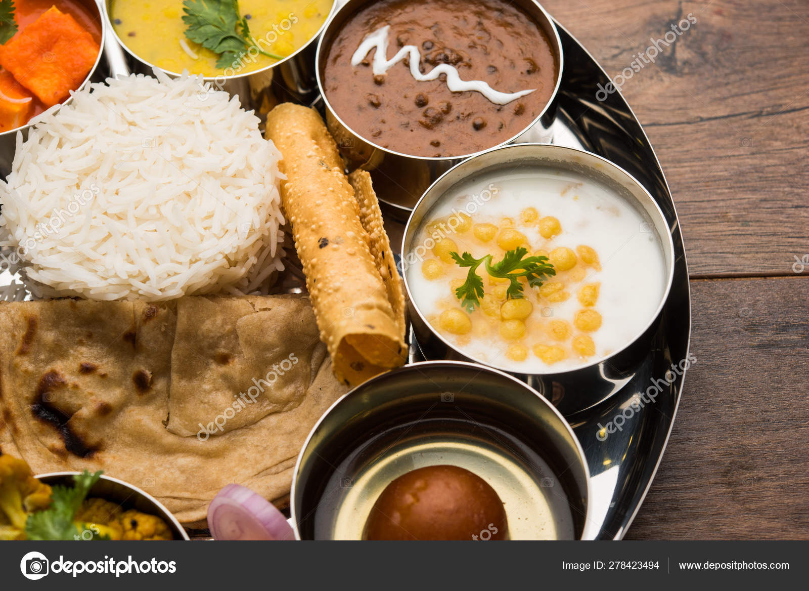 Indian Food Platter Hindu Veg Thali Selective Focus Stock Photo C Arundhati Callistainteriors In 278423494