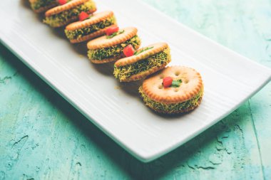 çocuklar veya misafirler için bayanlar için ev yapımı tuzlu Bisküvi sohbet veya sandviç