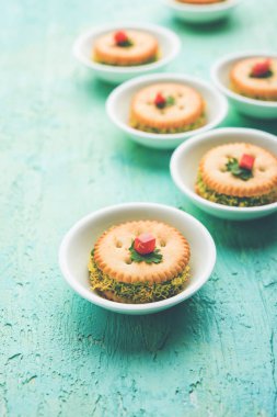 çocuklar veya misafirler için bayanlar için ev yapımı tuzlu Bisküvi sohbet veya sandviç