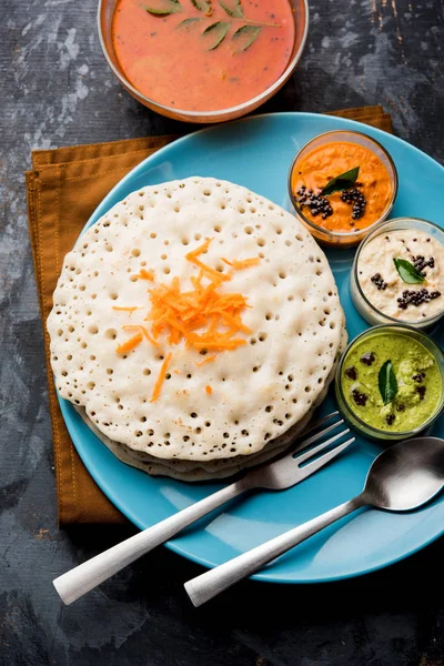 Set Dosa Oothappam Estilo Dosa Uma Comida Popular Sul Índia — Fotografia de Stock