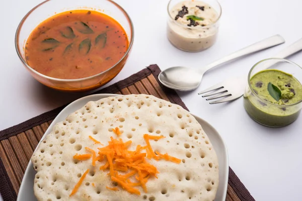 Set Dosa Oothappam Tarzı Dosa Popüler Bir Güney Hint Gıda — Stok fotoğraf