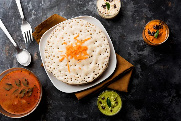 Set Dosa Oothappam Estilo Dosa Uma Comida Popular Sul Índia — Fotografia de Stock