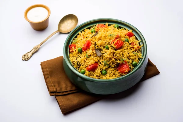 Tomato Rice Also Known Tamatar Pilaf Pulav Made Using Basmati — Stock Photo, Image