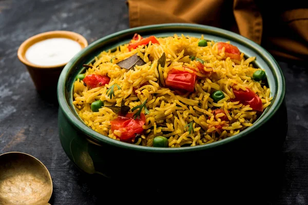 Tomato Rice Also Known Tamatar Pilaf Pulav Made Using Basmati — Stock Photo, Image