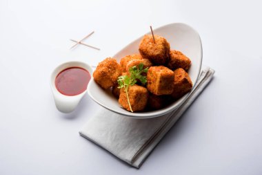 Gevrek Paneer patlamış mısır popüler bir parti snack ve bir meze olduğunu. seçici odaklama