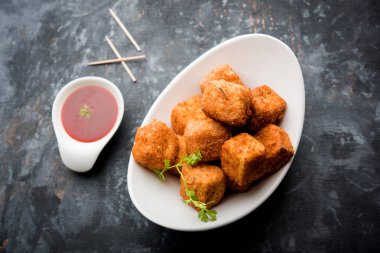 Gevrek Paneer patlamış mısır popüler bir parti snack ve bir meze olduğunu. seçici odaklama