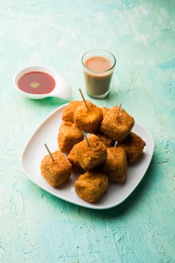 Gevrek Paneer patlamış mısır popüler bir parti snack ve bir meze olduğunu. seçici odaklama