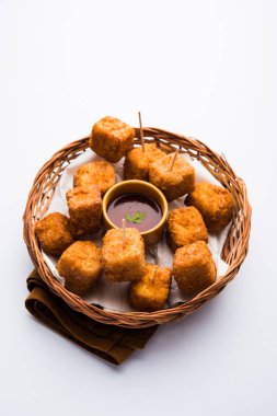 Gevrek Paneer patlamış mısır popüler bir parti snack ve bir meze olduğunu. seçici odaklama